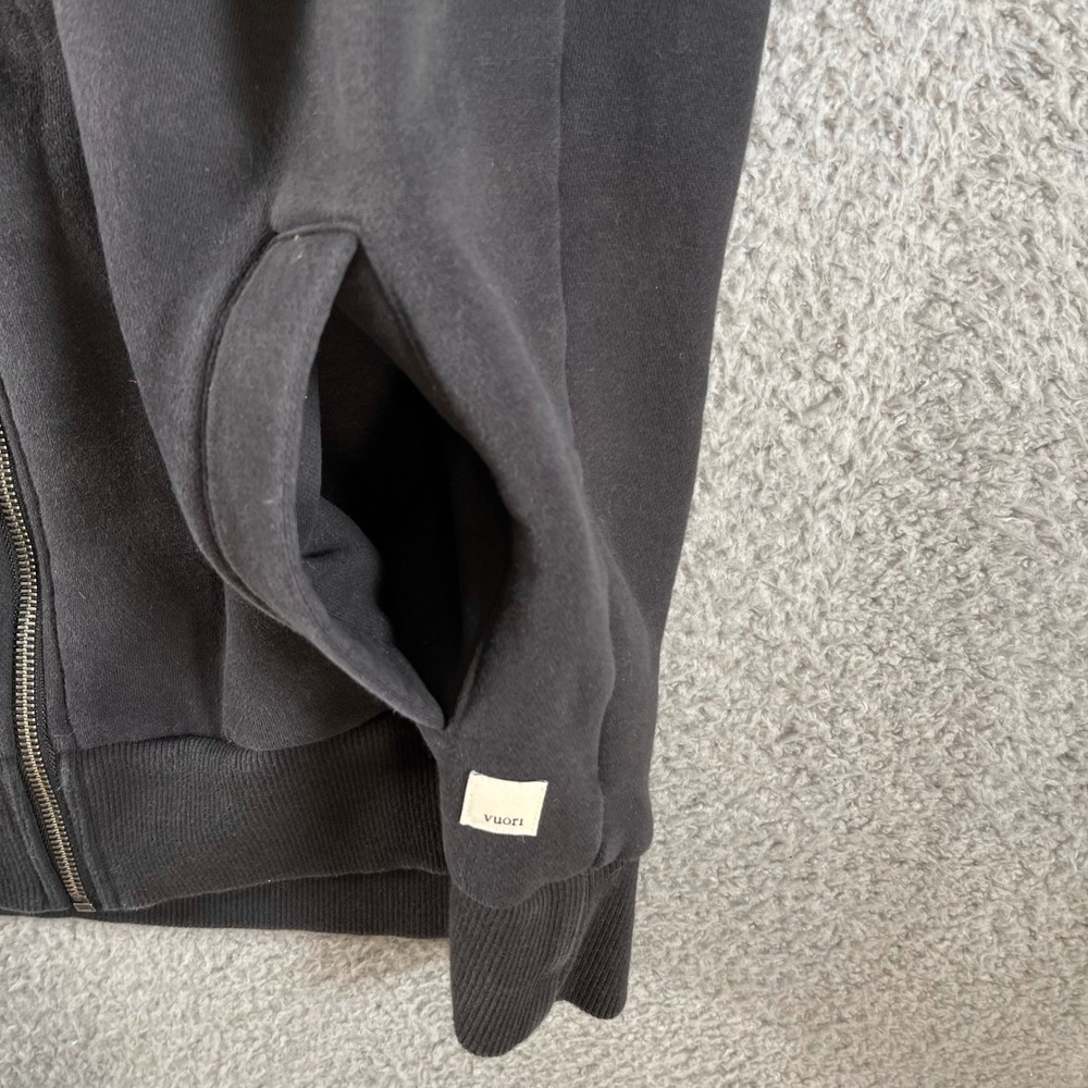 Vuori Womens Dark Gray Restore Full Zip Hoodie Organic Cotton Fleece Size Medium - Picture 6 of 10